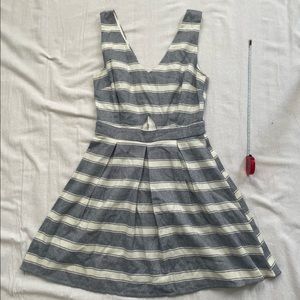Blue and cream stripe dress